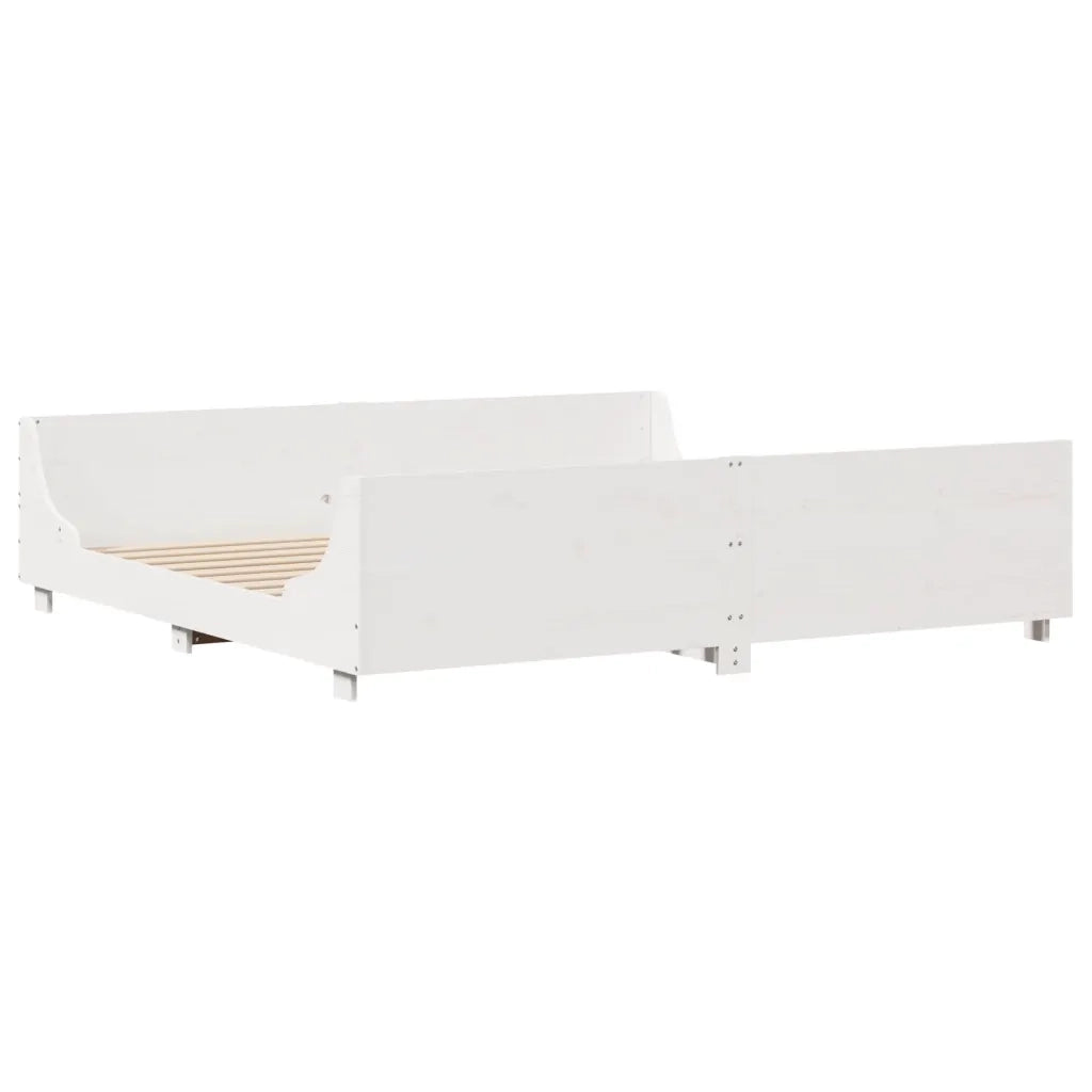 Letto senza Materasso Bianco 180x200 cm Legno Massello di Pino