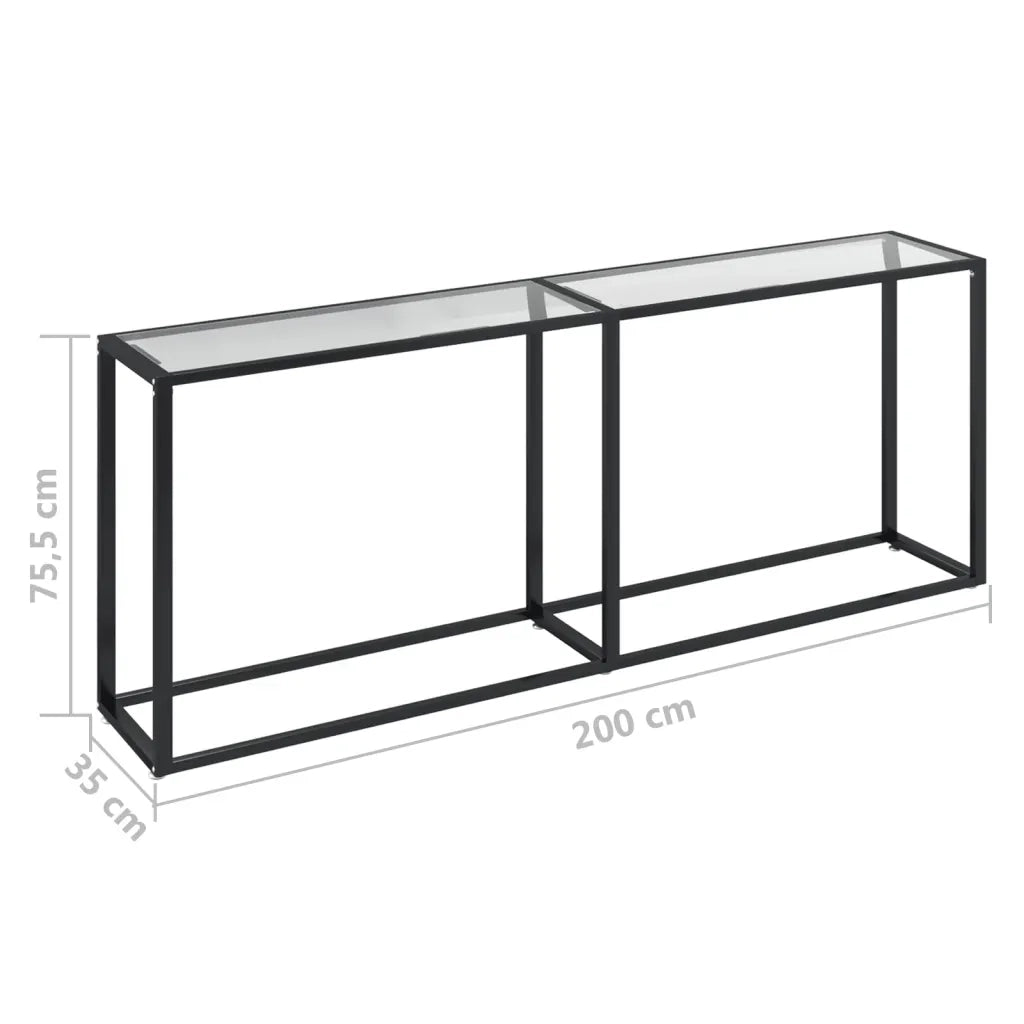 Tavolo Consolle | Tavolo d'Ingresso Trasparente 200x35x75,5 cm in Vetro Temperato