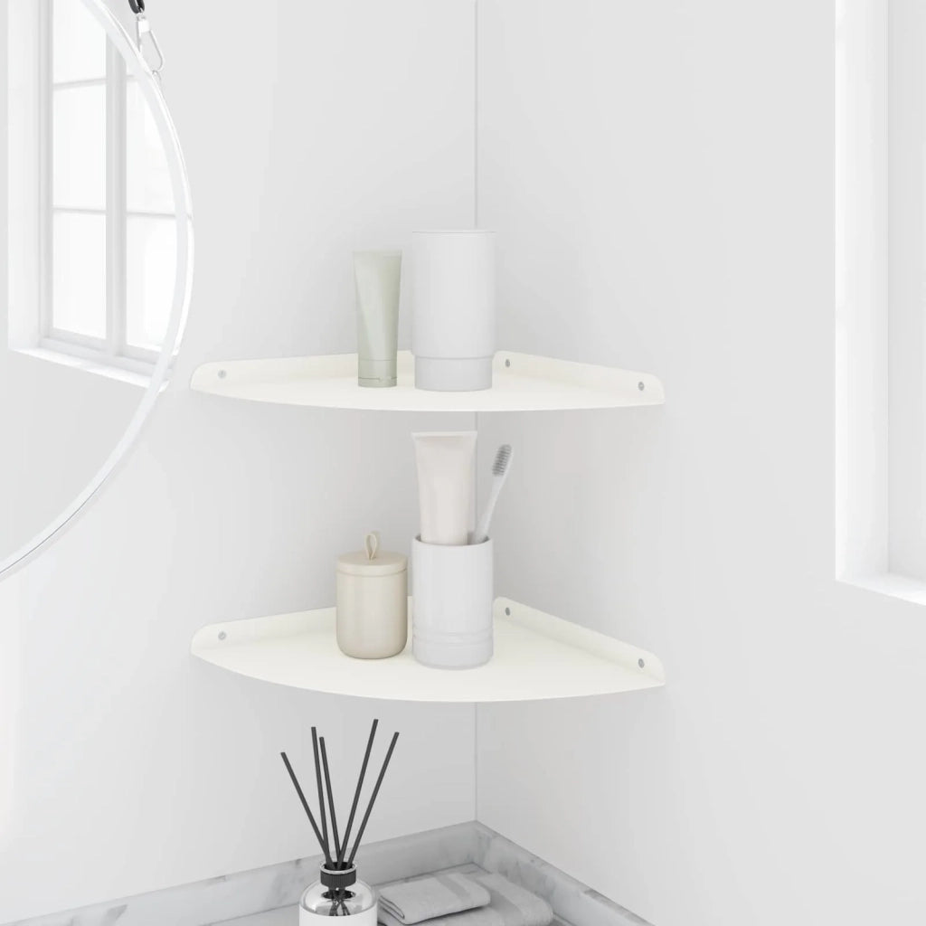 Mensola sospesa con lo scaffale 2 pcs Bianco 30 x 30 x 2 cm 8004120