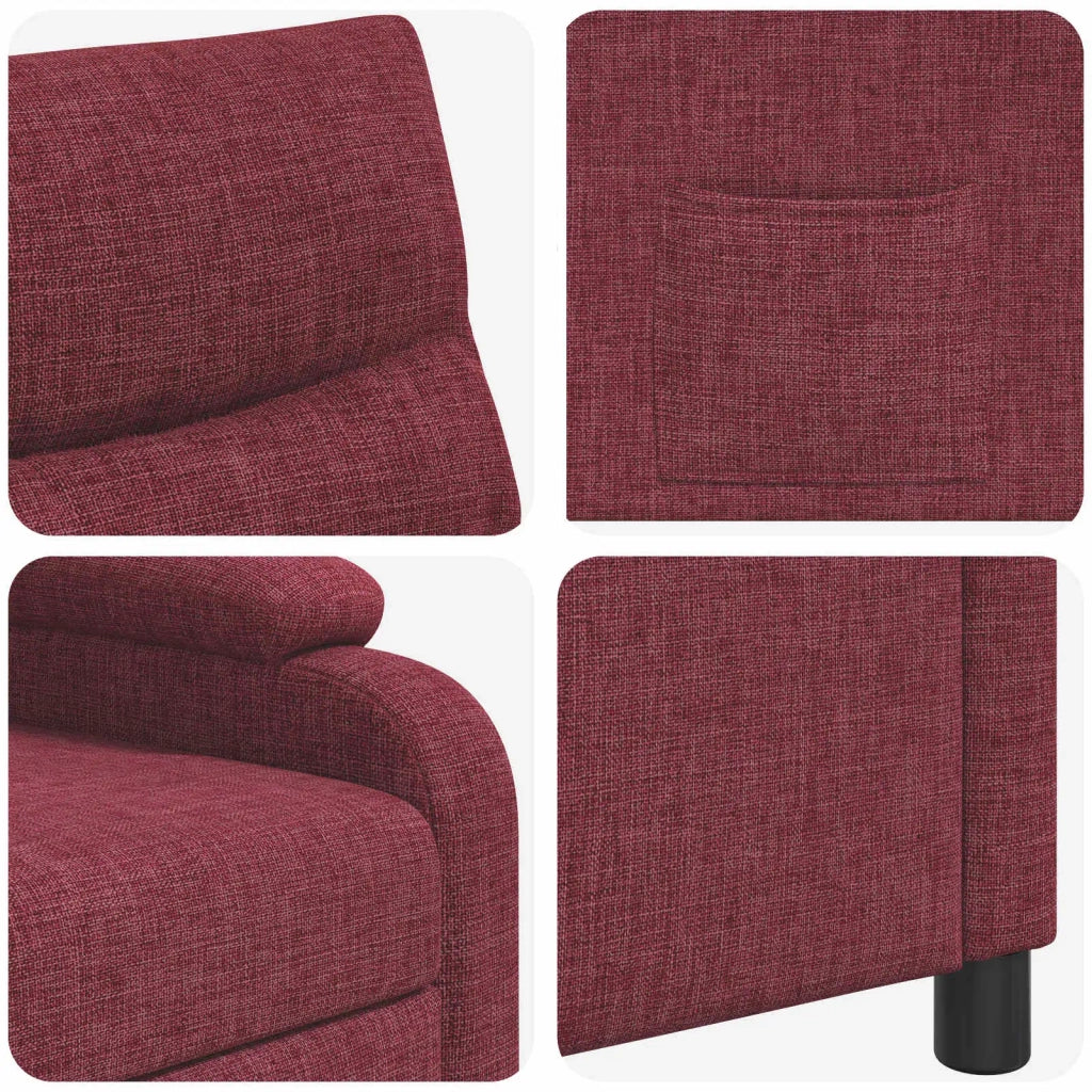 Divano Sedia-Poltrona reclinabile Rosso Vino Tessuto 295366