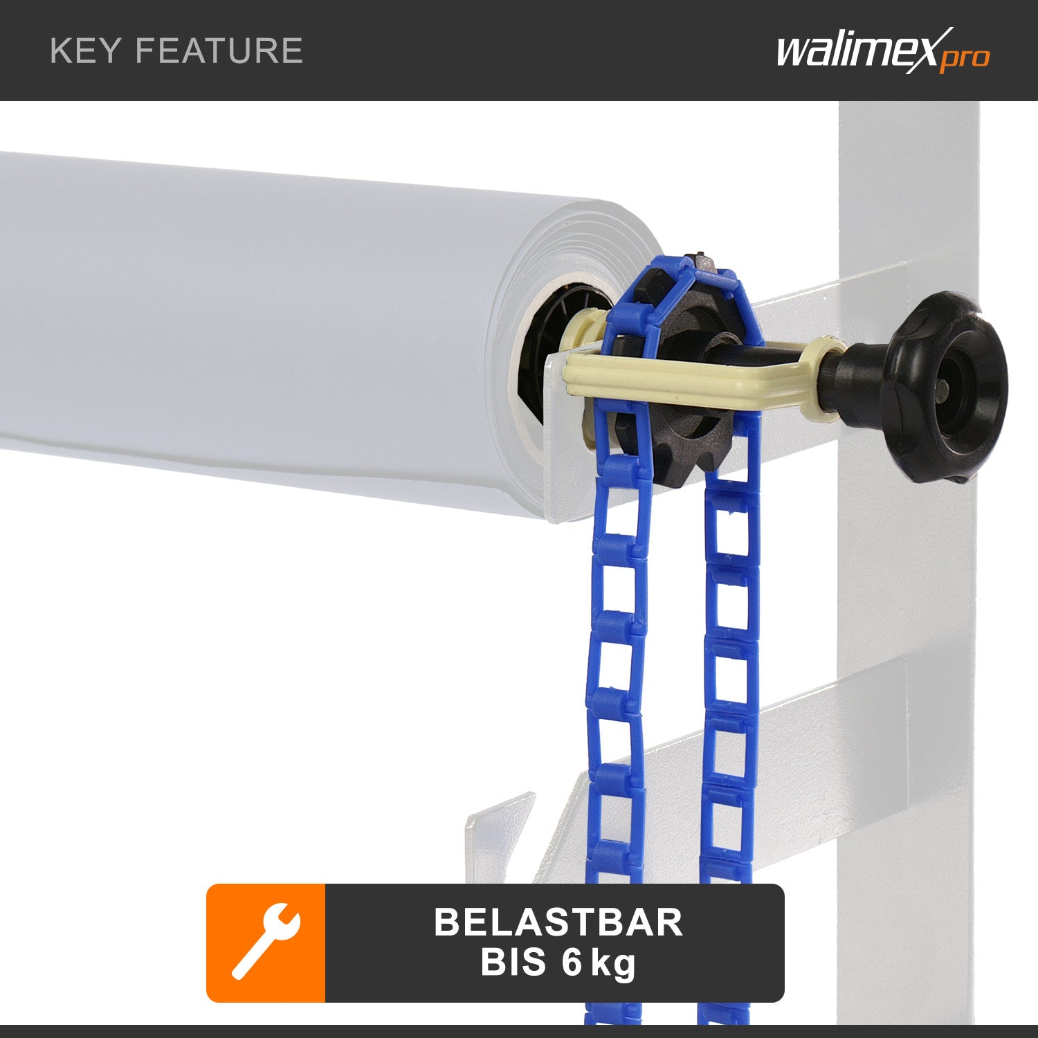 Walimex sfondo expan + catena e peso, blu