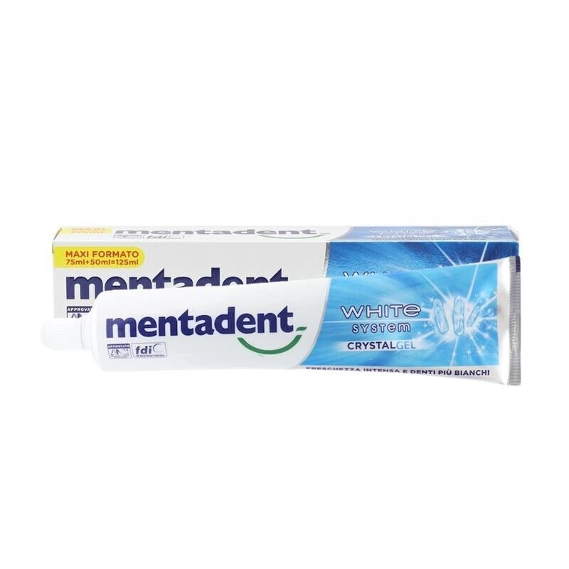 MENTADENT DENTIFRICIO FORMATO RISPARMIO 75 + 50 ML CRYSTAL GEL