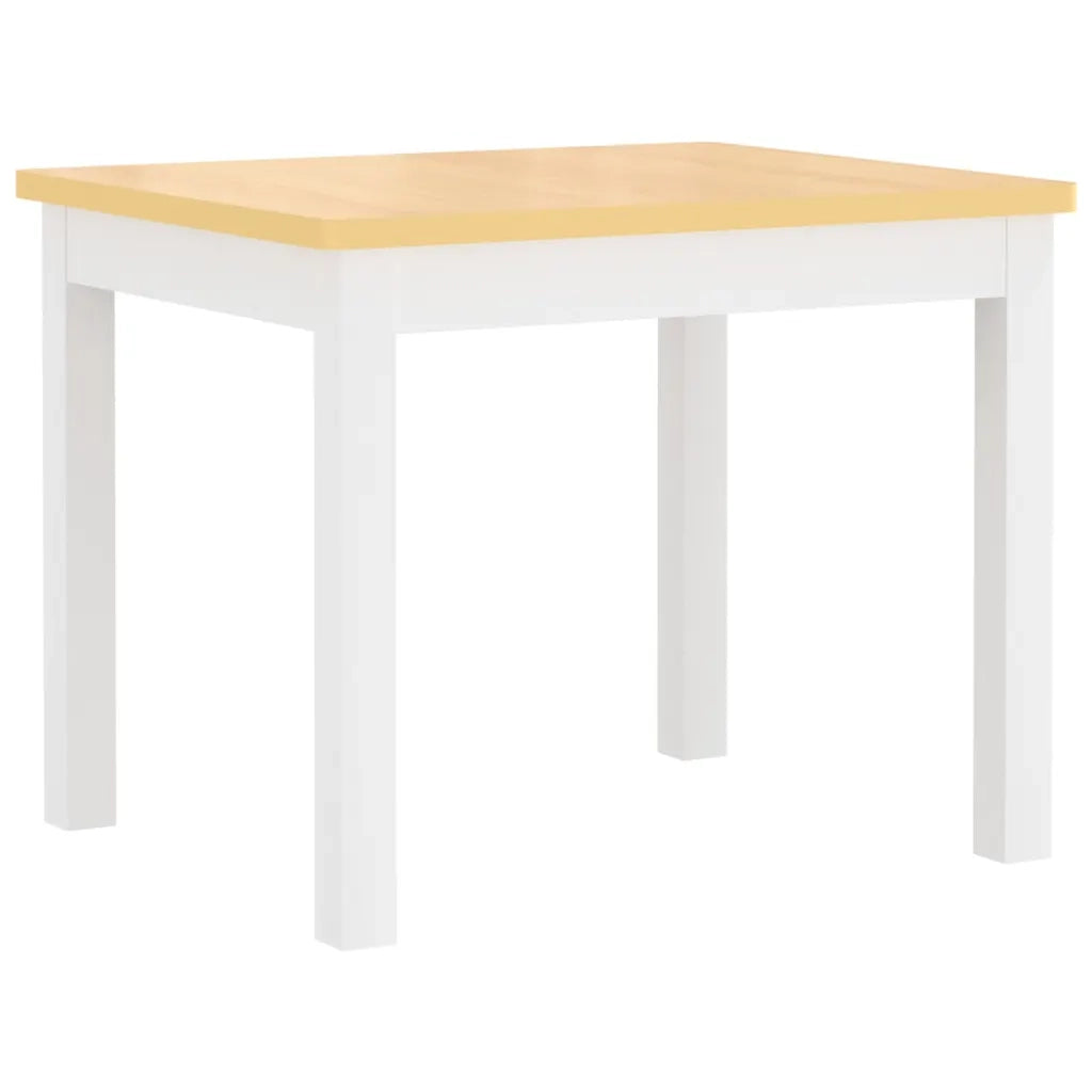 Set Tavolo e Sedie per Bambini 3 Pezzi Bianco e Beige in MDF CFW3329515