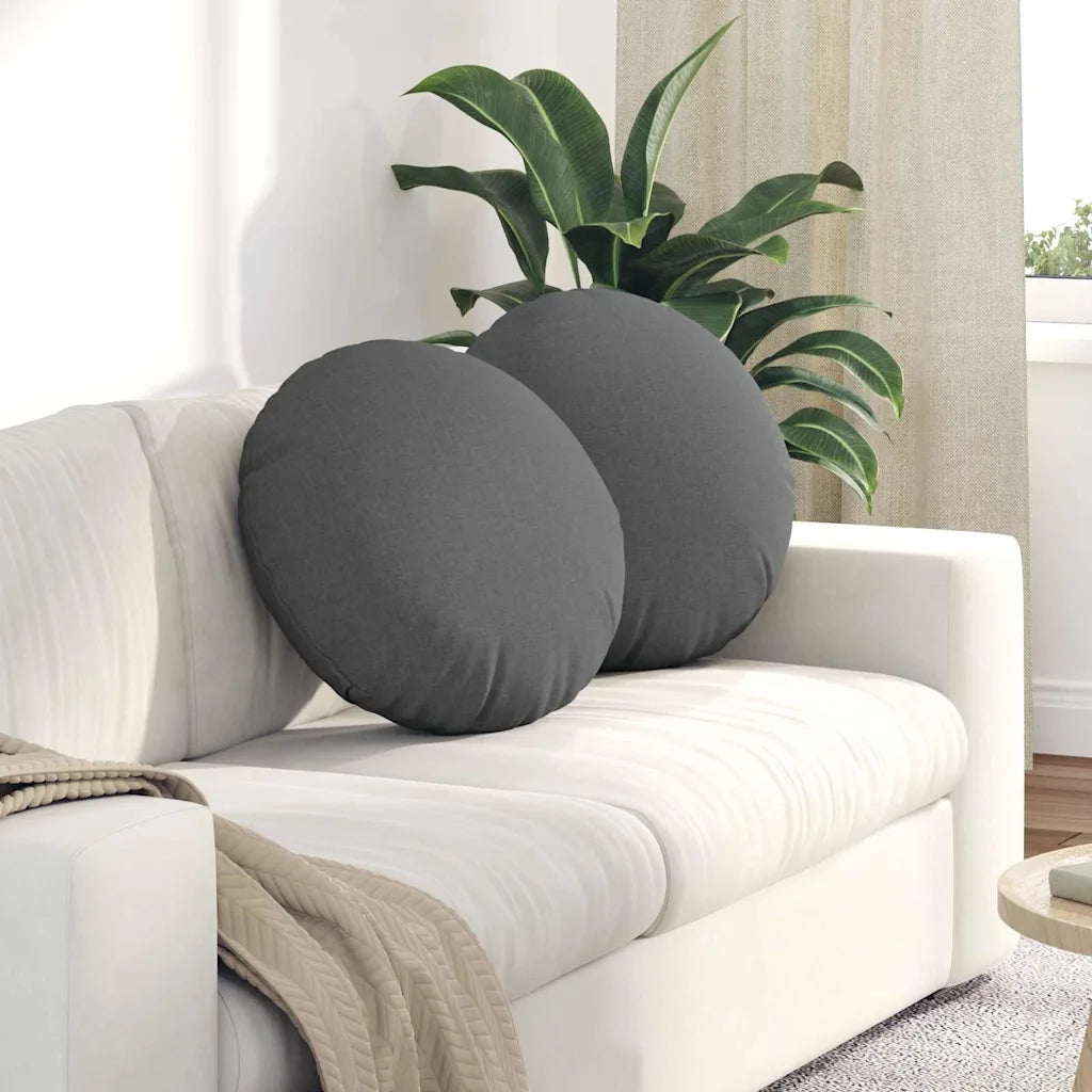 Cuscini per Seduta 2 pz | Cuscini per sedie Grigio scuro ?50 x 19 cm Tessuto