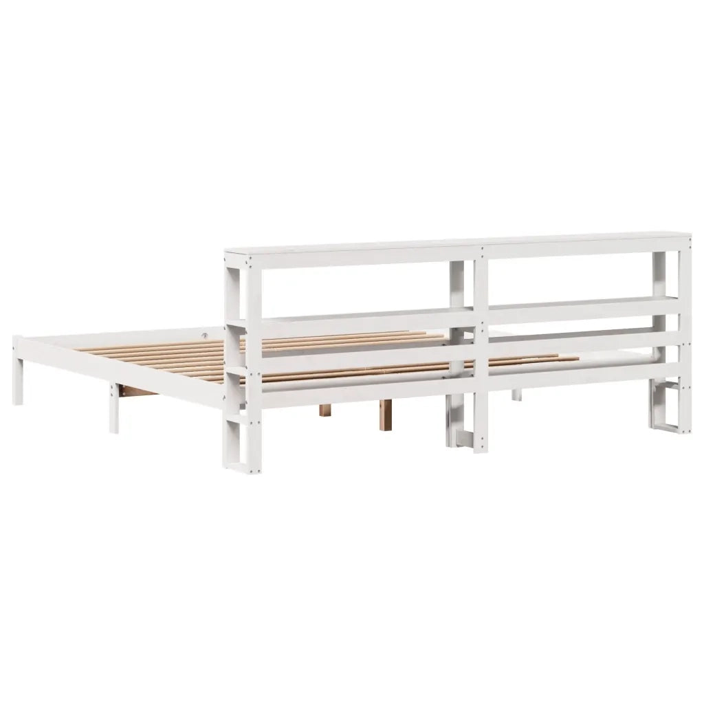 Giroletto senza Materasso Bianco 200x200 cm Legno Massello Pino 3305731