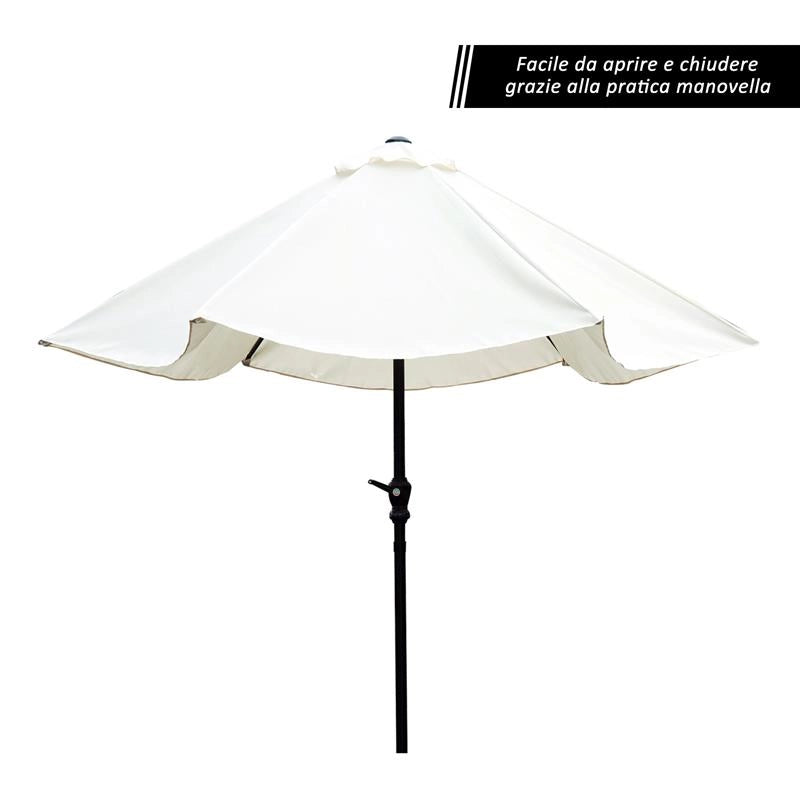 OMBRELLONE DA GIARDINO 2.7 × 2.35 M INCLINABILE ALLUMINIO E POLIESTERE BIANCO