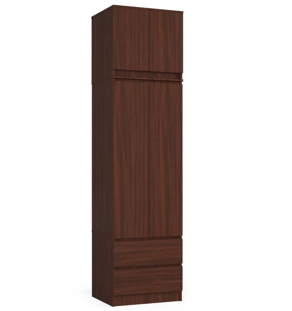Armadio AKORD S60 con sopralzo Wengé 60 cm 2 ante 2 cassetti 60x51x234 cm