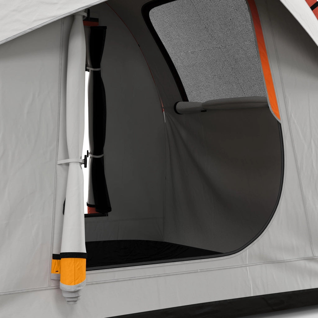 Tenda per Auto Impermeabile a 3 Porte in Poliestere 239x210x210 cm PE e Fibra di Vetro Grigio e Arancione
