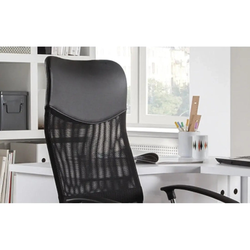 Sedia da ufficio JOY - Tessuto a rete nero - Altezza regolabile 109-119 cm - Ergonomica e di design