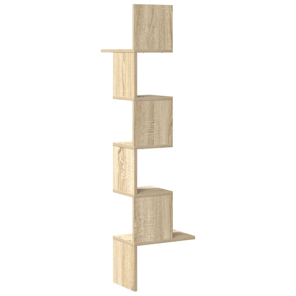 vidaXL Scaffale Angolare Muro Rovere Sonoma 32x32x127,5 cm Truciolato