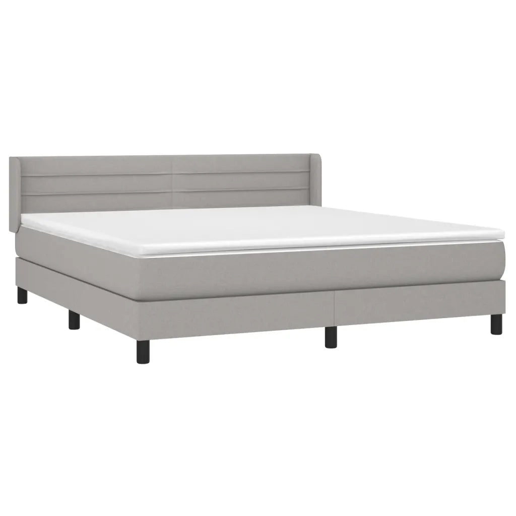 Giroletto a Molle con Materasso Grigio Chiaro180x200 cm Tessuto cod mxl 64475