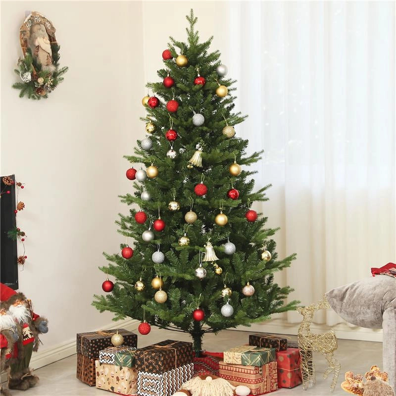 ALBERO DI NATALE ARTIFICIALE ALTO 180 CM CON 818 RAMI E BASE IN ACCIAIO PER INTERNI VERDE