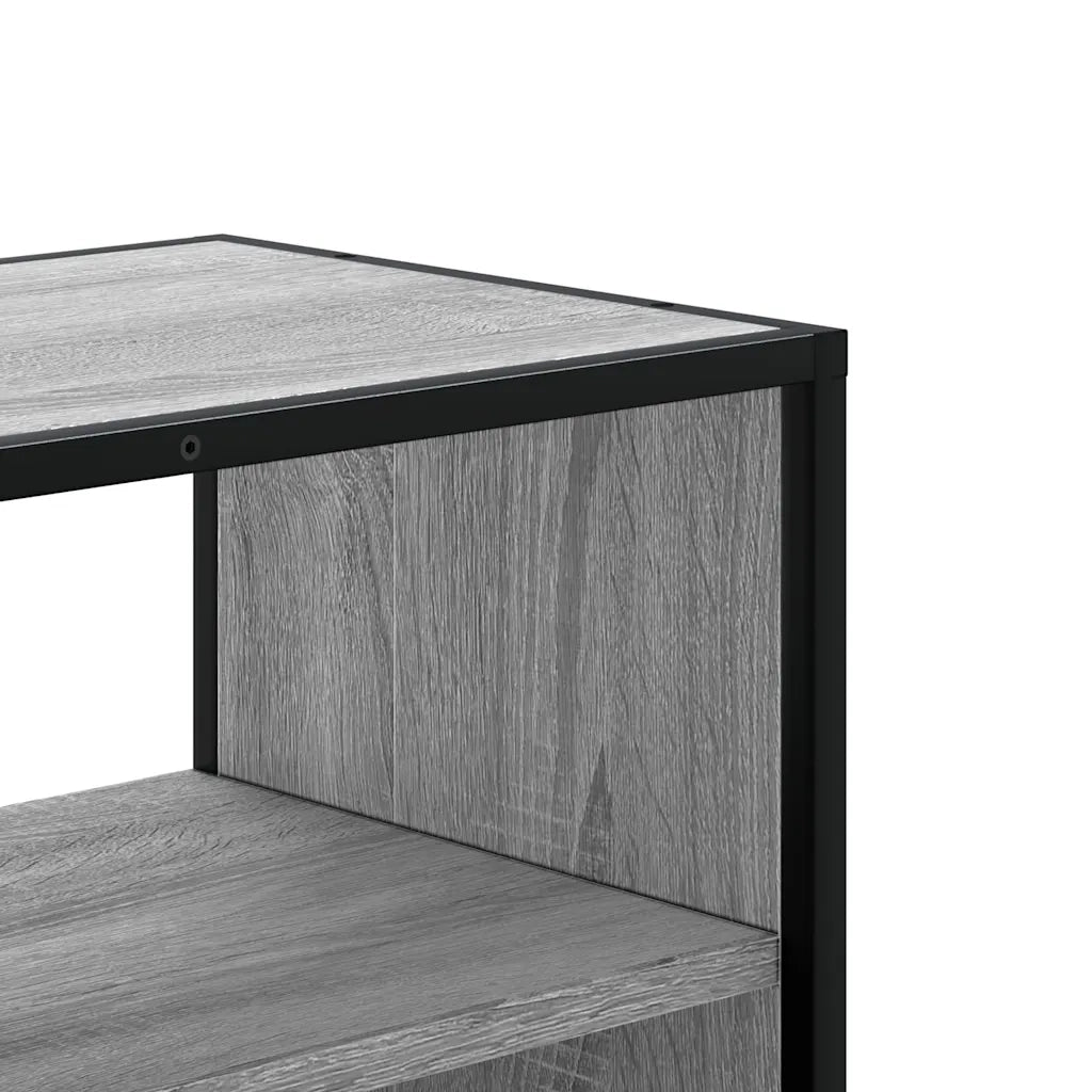 Mobile TV Grigio Sonoma 80x31x39,5 cm Legno Multistrato Metallo
