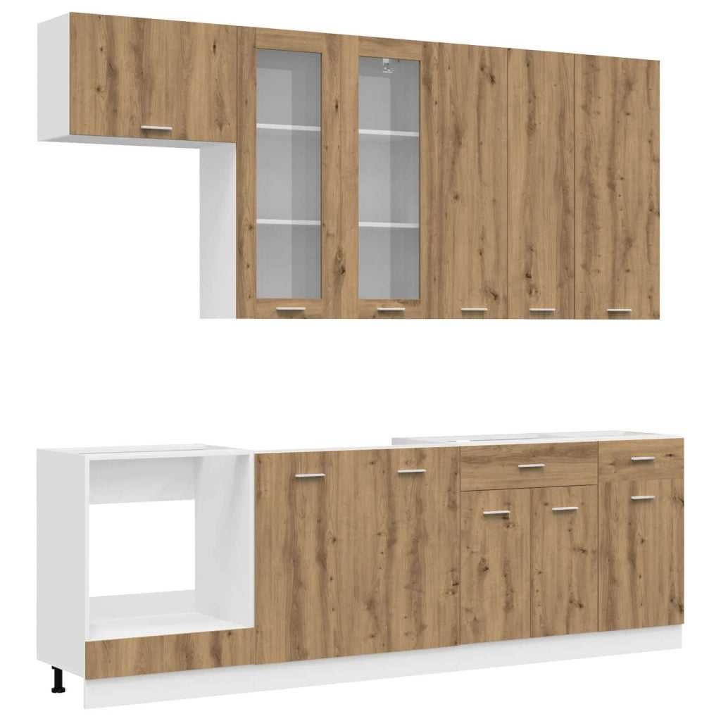 Unità Cucina LYON 8 pcs Rovere Artigianale Legno ingegnerizzato 3438218