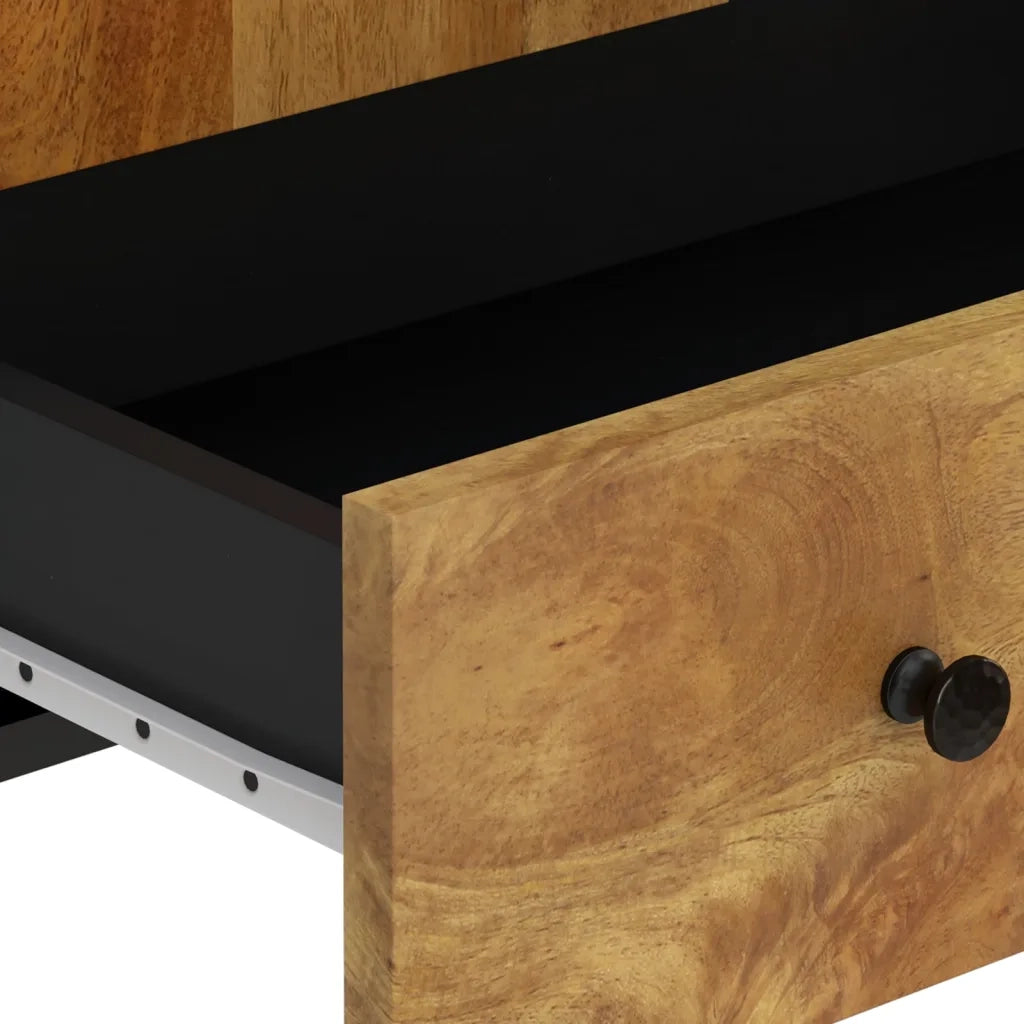 Credenza con Cassetto-Buffet-Armadio da cucina 60x33x100 cm Legno Massello Mango e Ferro 177781