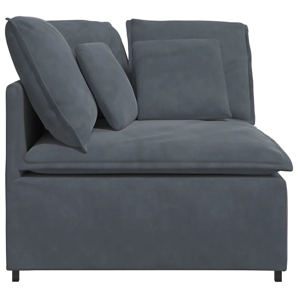 Modulo Angolare Divano Modulare con Cuscini Grigio Scuro 100 cm 4104460