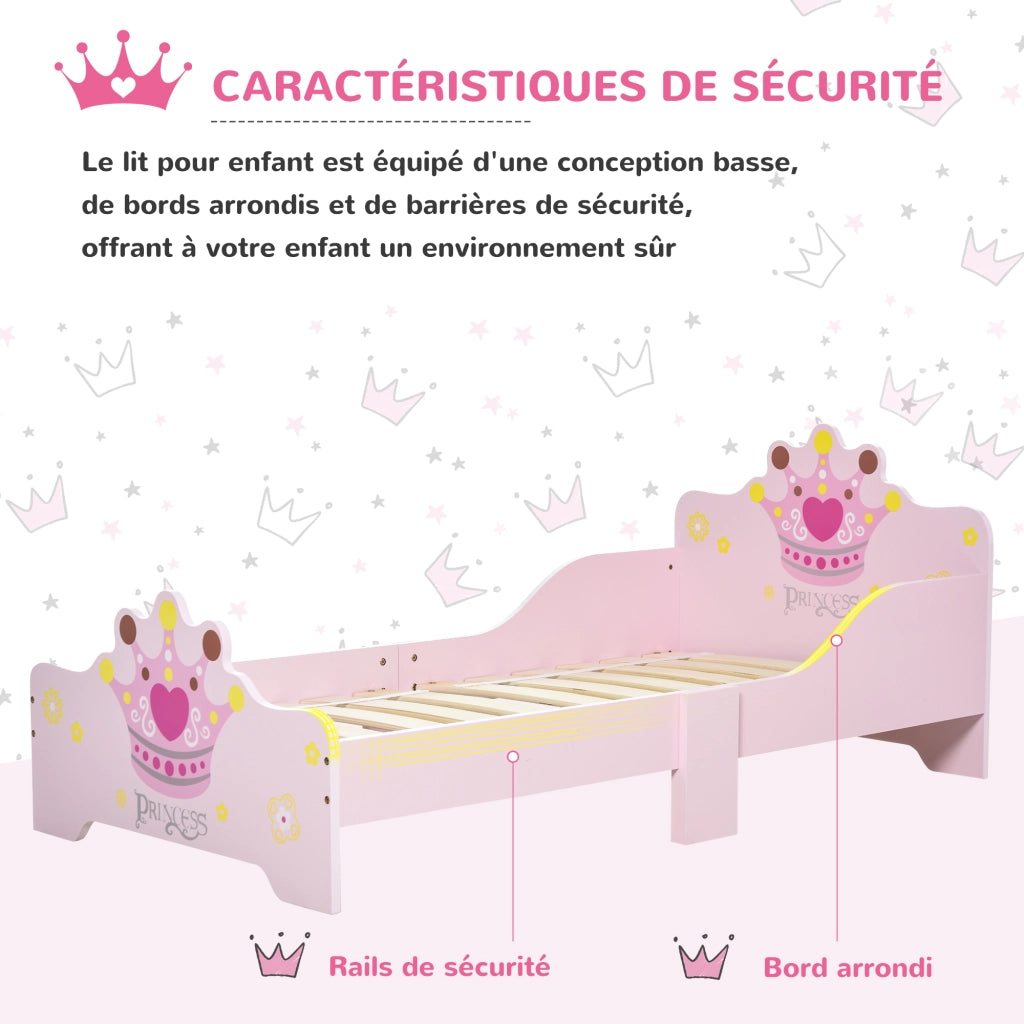 Letto singolo con contenitore ¨C zephmum ¨C rosa 140x70x30 cm