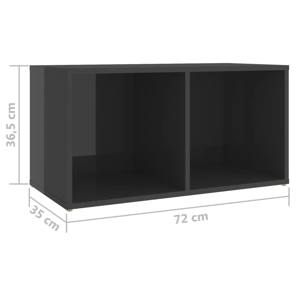 Mobili Porta TV 2 pz Grigio Lucido 72x35x36,5 cm in Truciolato cod mxl 18978