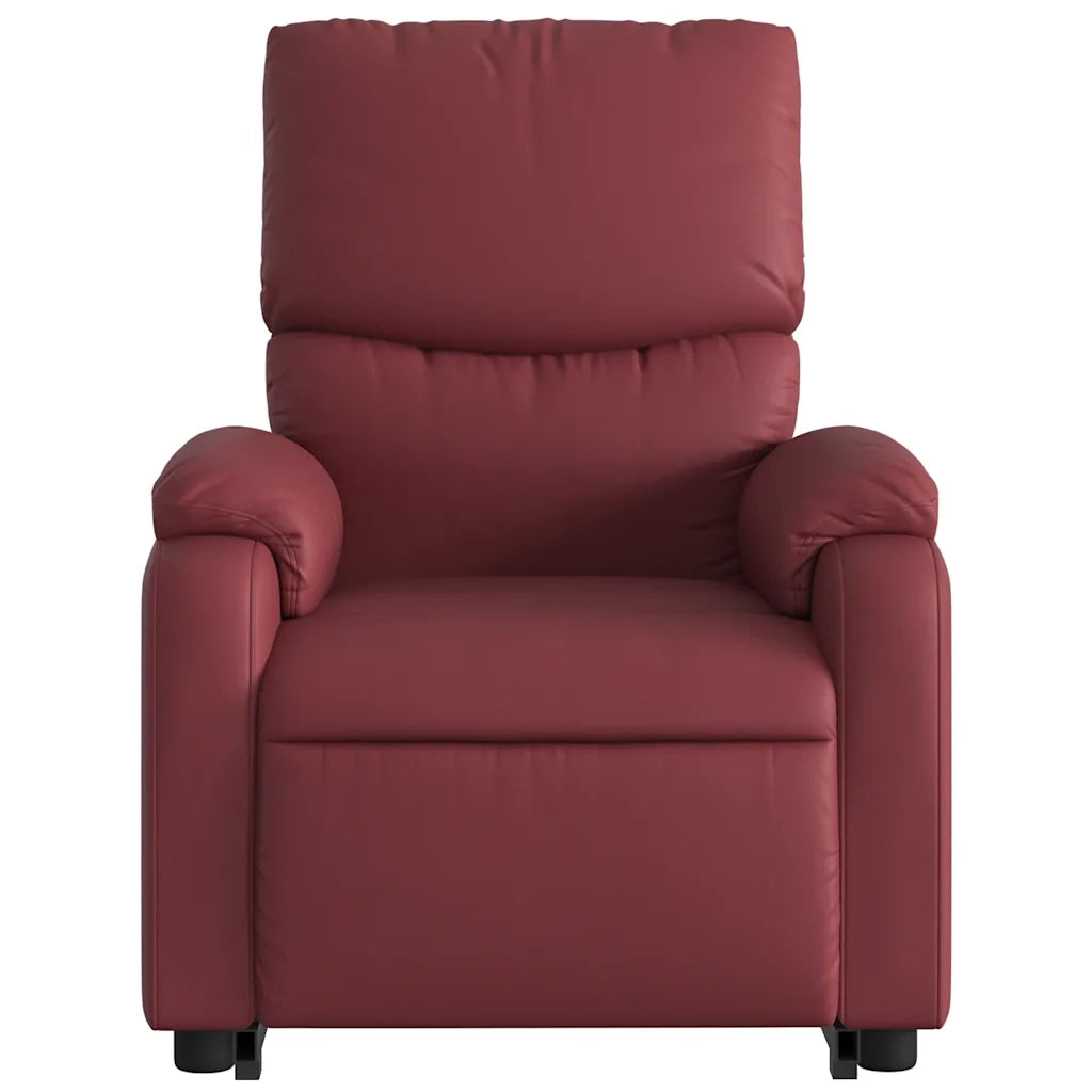 Poltrona | Sedia Relax Alzapersona Reclinabile Rosso Vino in Similpelle