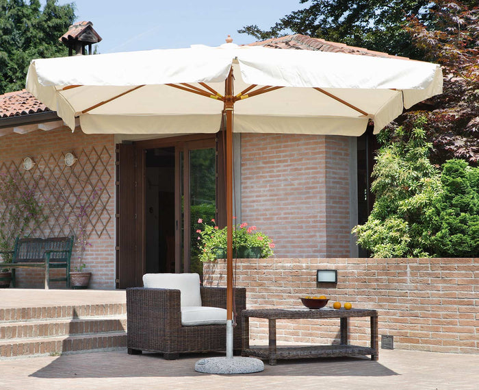 Ombrellone da Giardino 3x2 m Palo Ø48 mm in Legno Vorghini De Lux Ecrù