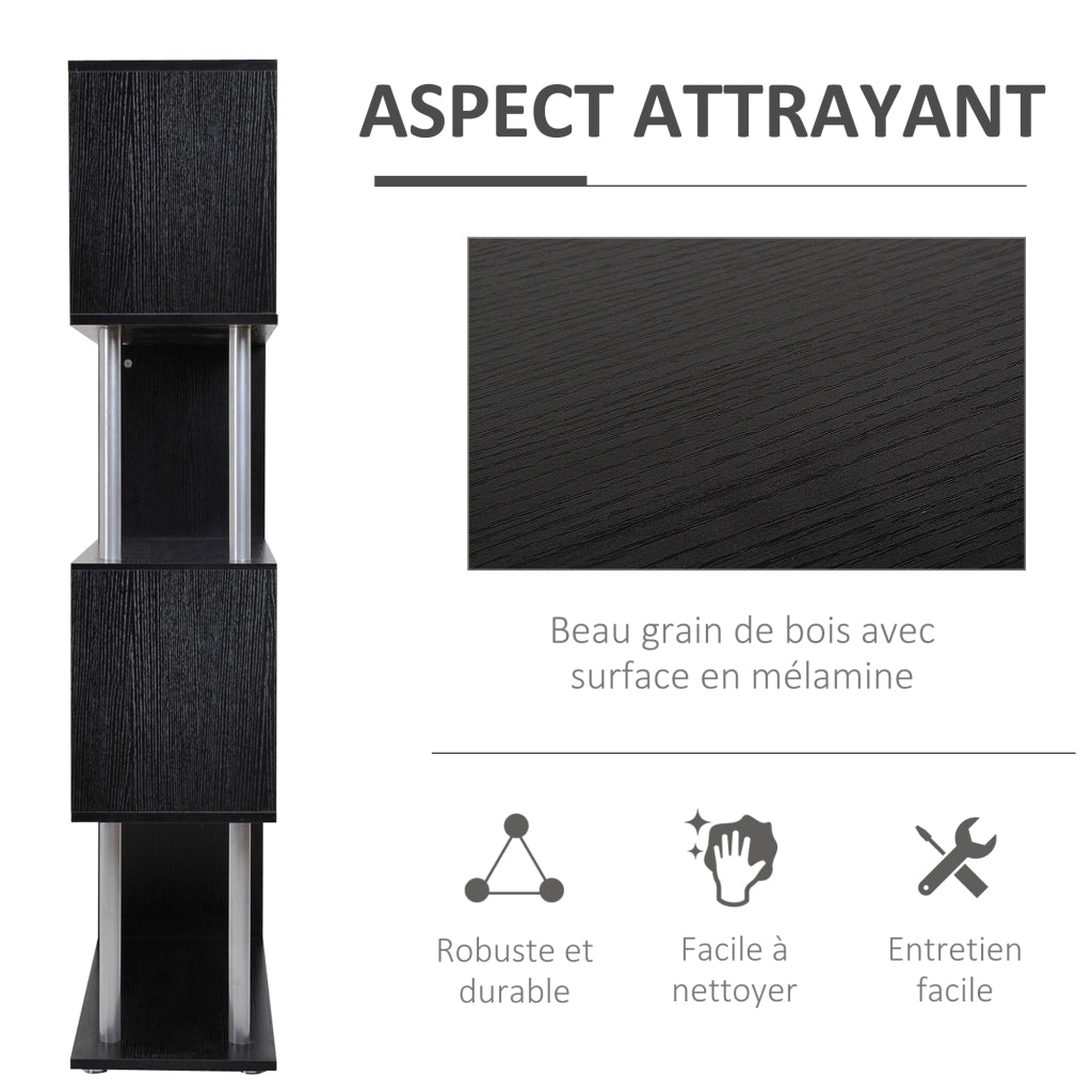 Libreria Design Moderno 4 Livelli ¨C zephmum ¨C 80x30x145 cm Nero