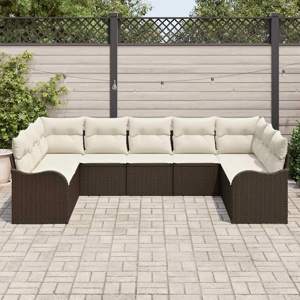 Set Divano da Giardino Marrone polyrattan 3345858