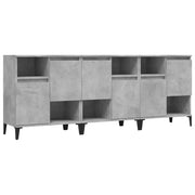 Credenze 3pz | Madia | Buffet da pranzo | Armadio da pranzo Grigio Cemento 60x35x70 cm in Legno Multistrato