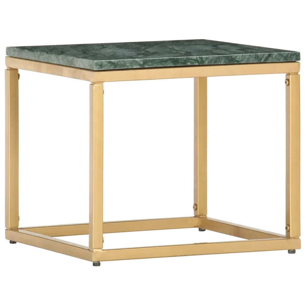 Tavolino da Salotto Verde 40x40x35 cm Pietra Vera Testura Marmo 286437