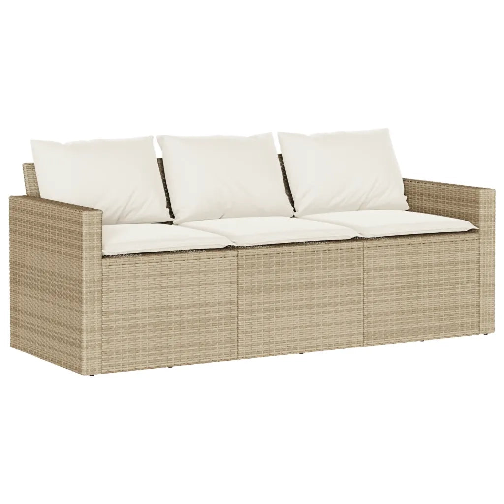 Set da Pranzo da Giardino 2 pz con Cuscini Beige in Polyrattan 366332