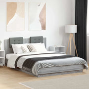 Giroletto Testiera-Struttura Letto Grigio Sonoma 140x200 cm Legno Multistrato 659768