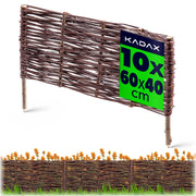 Recinzione da giardino in vimini KADAX, bordura per prato, 60x40 cm, set da 10 pezzi