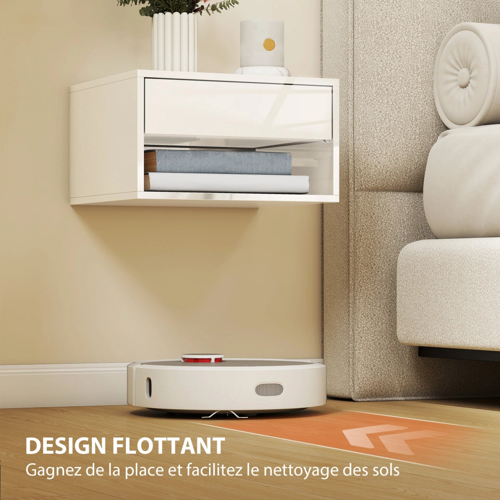 Comodini da parete ¨C zephmum ¨C 2 pezzi, bianco, 37x32x21 cm