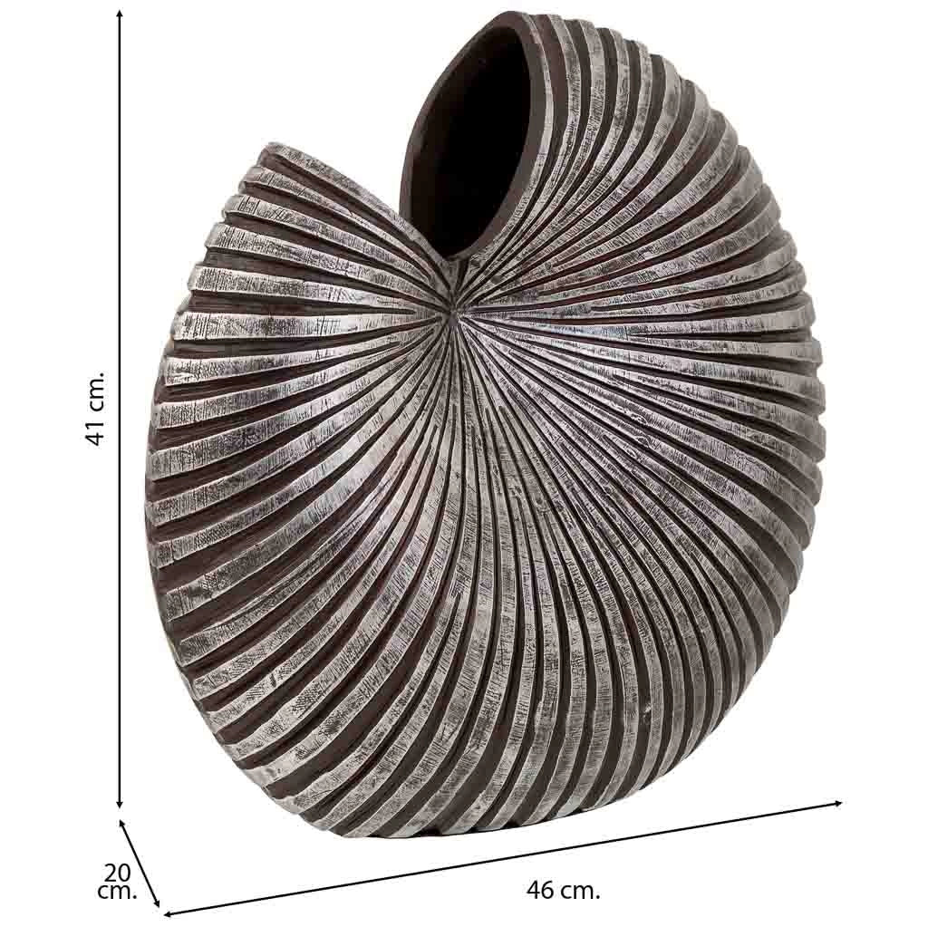 Vaso in poliresina argento 46x20x41h