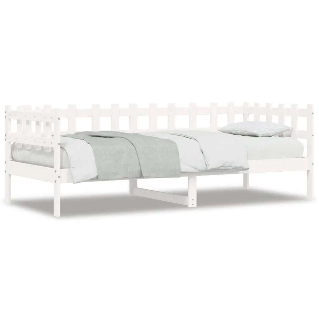Dormeuse senza Materasso-Divano Letto-Struttura Letto Bianca 80x200 cm Legno Massello Pino 931745