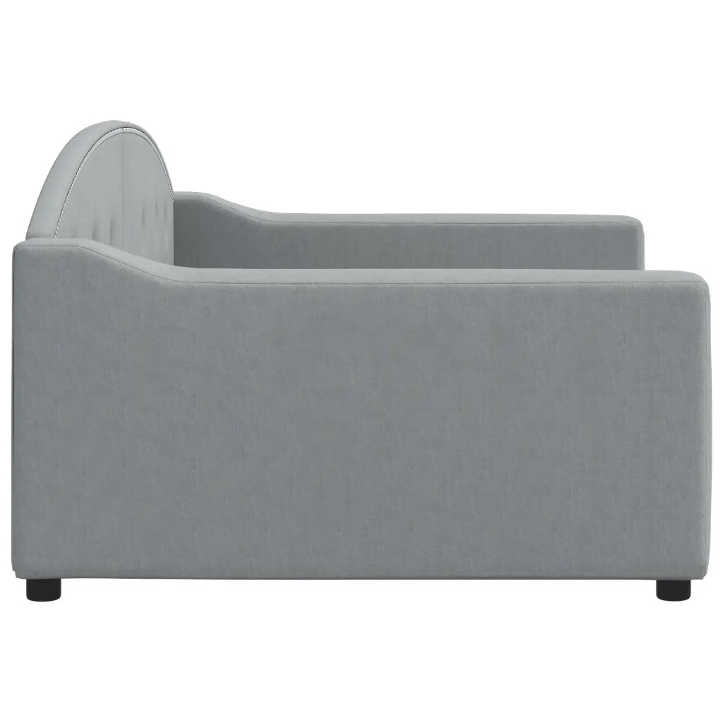 Letto da Giorno Grigio Chiaro 100x190 cm in Tessuto 354198