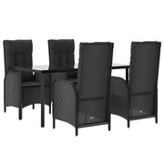 Set da pranzo da giardino in vimini di resina nera da 5 pezzi e cuscini 02_0014866