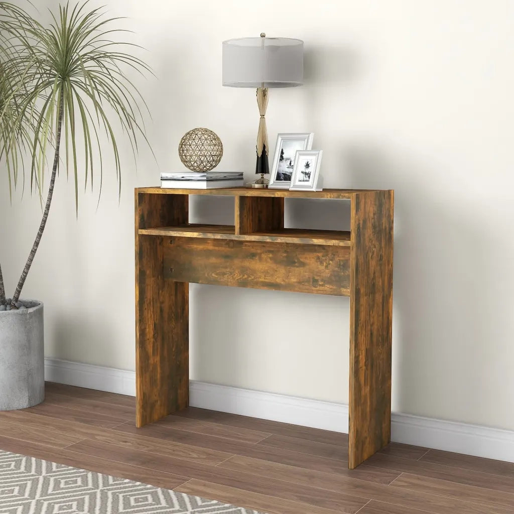 Tavolino Consolle | Tavolo d'Ingresso Rovere Fumo 78x30x80 cm in Legno Multistrato