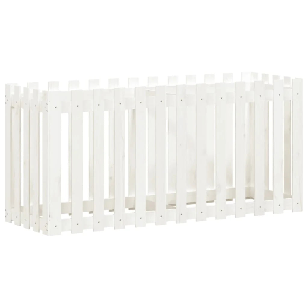 Fioriera rialzata per piante fiori patio giardino design del giardino con recinzione 150 x 50 x 70 cm pino bianco massiccio 02_0039801