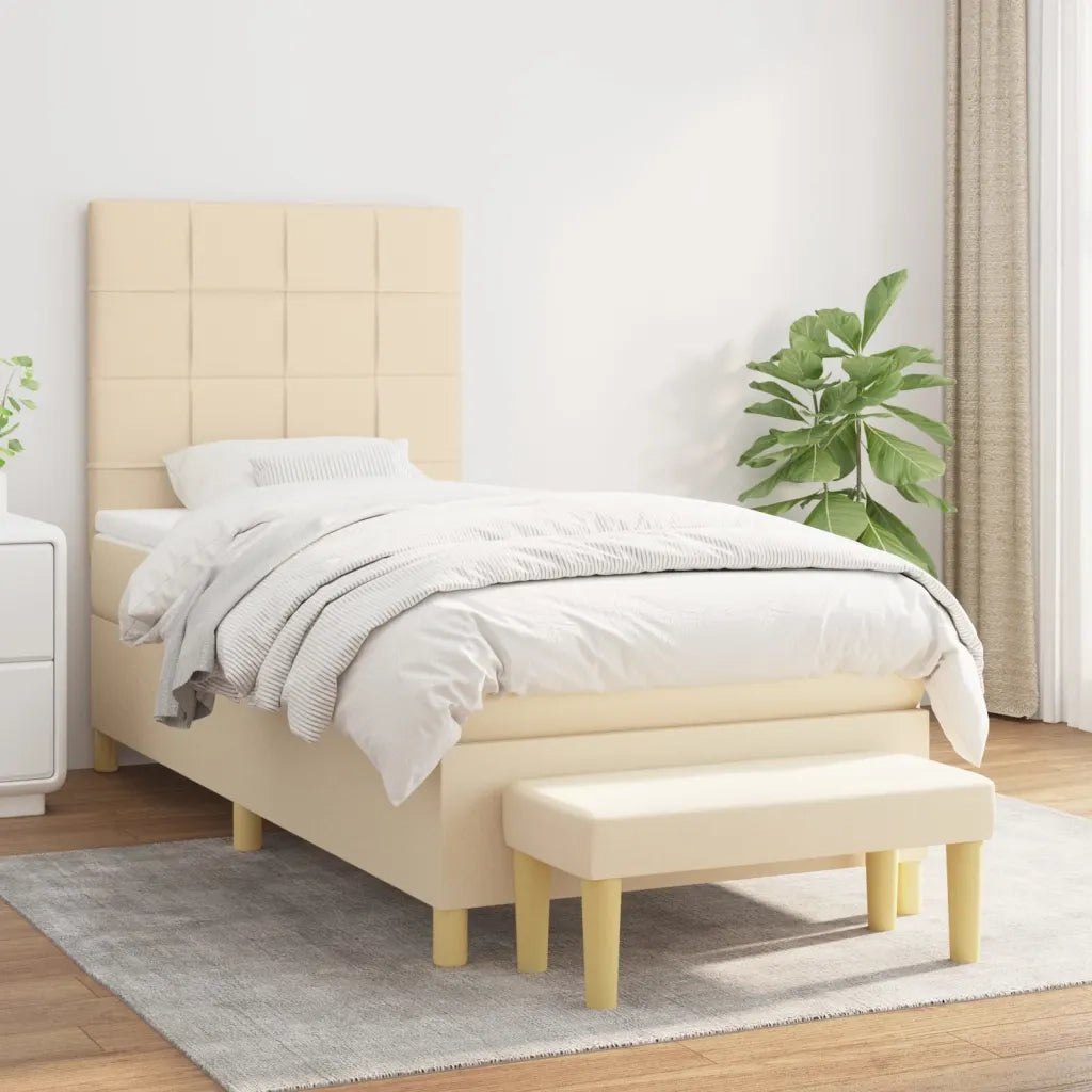 Giroletto a Molle con Materasso Crema 90x200 cm inTessuto 3137130