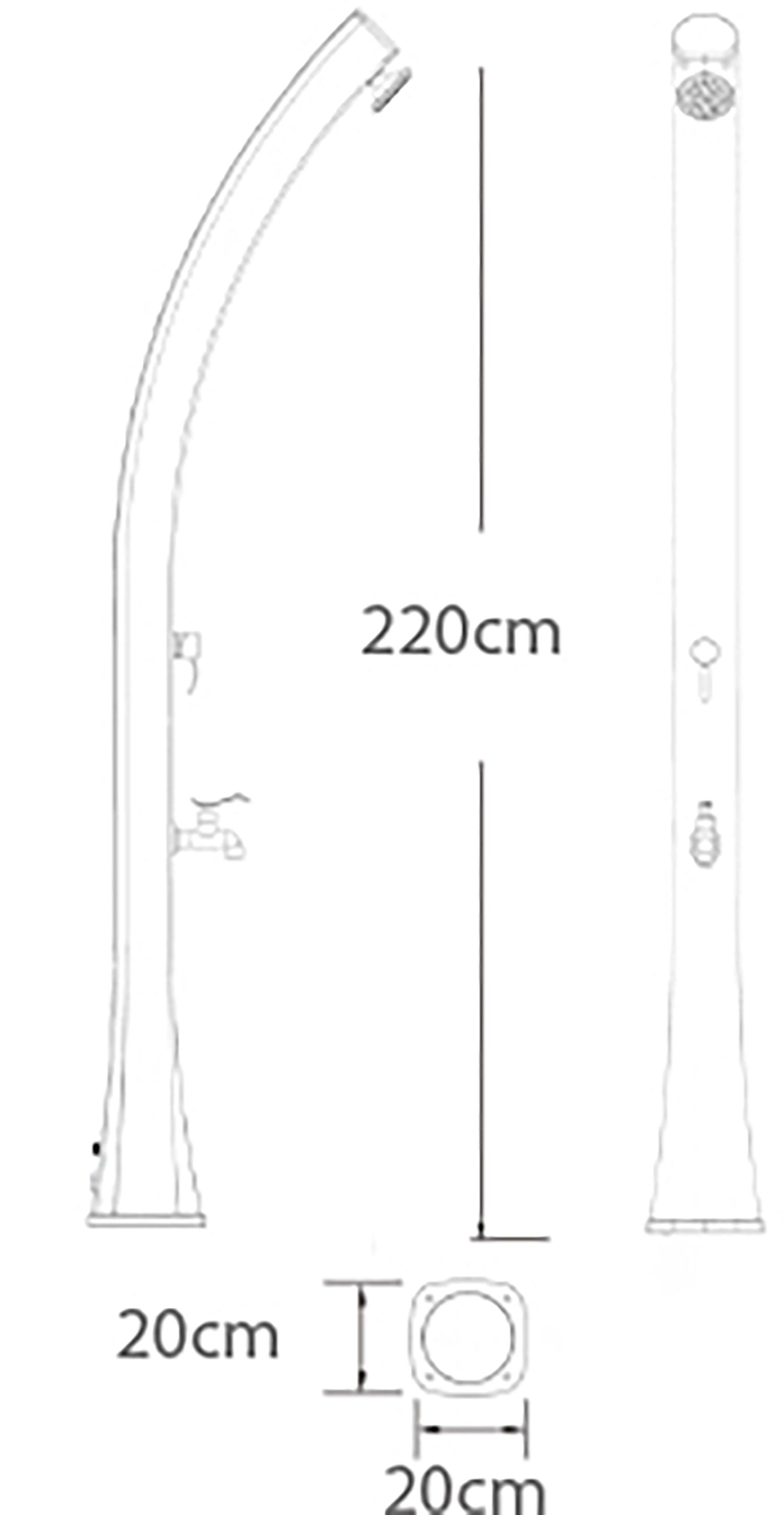 Doccia Solare da Giardino 25 L Miscelatore e Lavapiedi Rio Blu