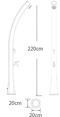 Doccia Solare da Giardino 25 L Miscelatore e Lavapiedi Rio Blu