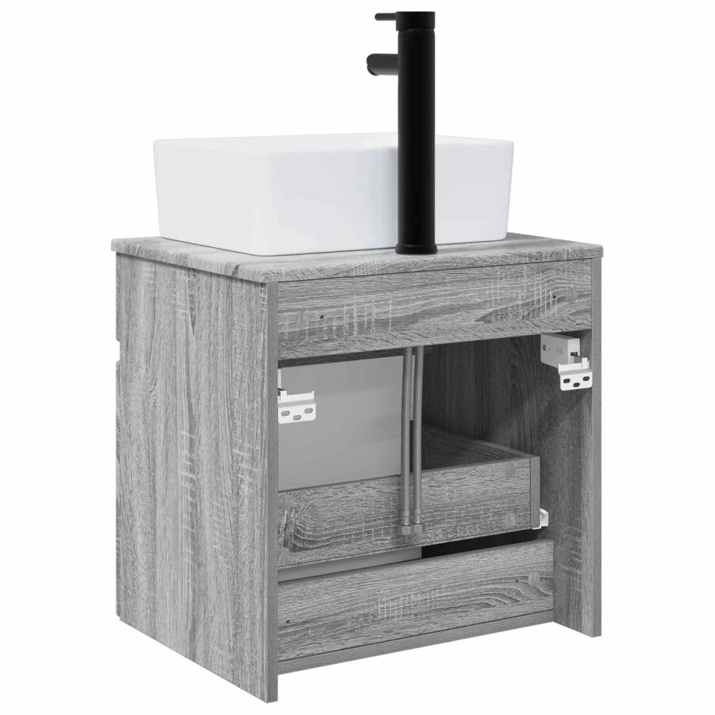 Mobile lavabo da parete Sonoma grigio 49 x 41 x 63 cm
