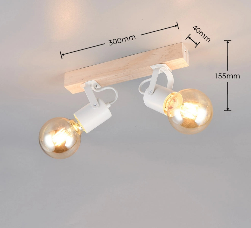 Faretto da soffitto vintage bianco 2xE27 LYNAR RL
