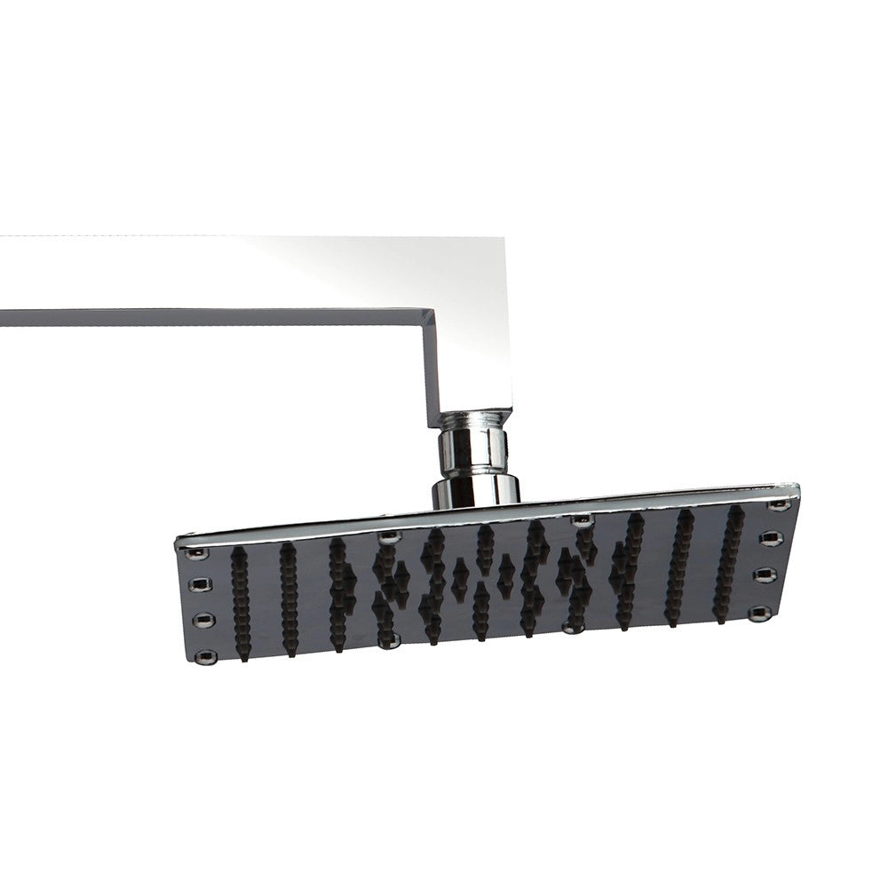 Completo braccio doccia 20x20 ottone con soffione piatto quadro