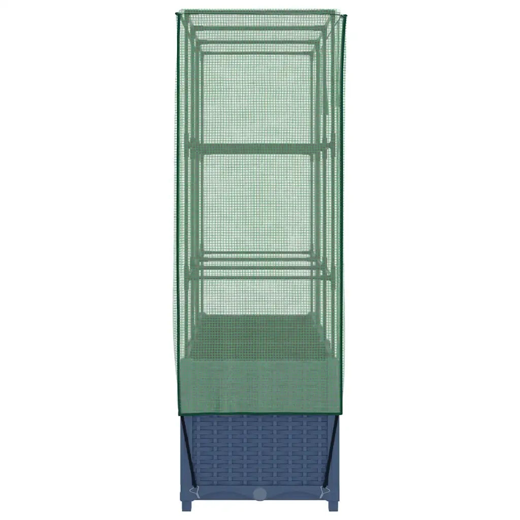 Letto Rialzato con Copertura Serra Effetto Rattan 120x40x138 cm 4015829