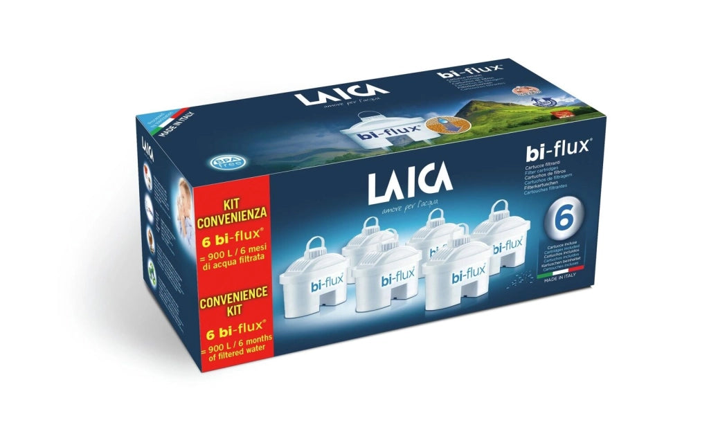 Laica F6S Bi-flux 5+1 Cartuccia Filtrante 6 pezzi tecnologia Bi-Flux materiale BPA free colore Bianco