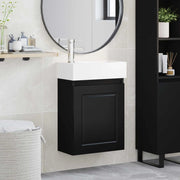 Mobile bagno con rubinetto Nero 45,5 x 22,5 x 84 cm