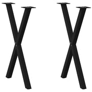 Set di 2 gambe per tavolo regolabili a forma di X 57 x 73 cm moderne stabili acciaio nero 02_0057185