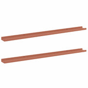 2 pz Scaffale da parete | Ripiano a parete | Mensola a parete Rosso 115 x 9 x 3 cm Legno multistrato