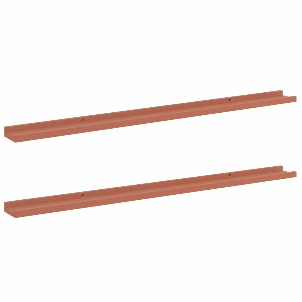 2 pz Scaffale da parete | Ripiano a parete | Mensola a parete Rosso 115 x 9 x 3 cm Legno multistrato